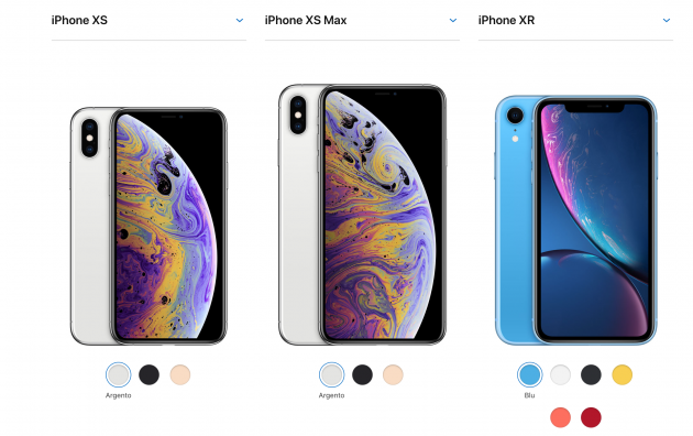 I tre nuovi iPhone