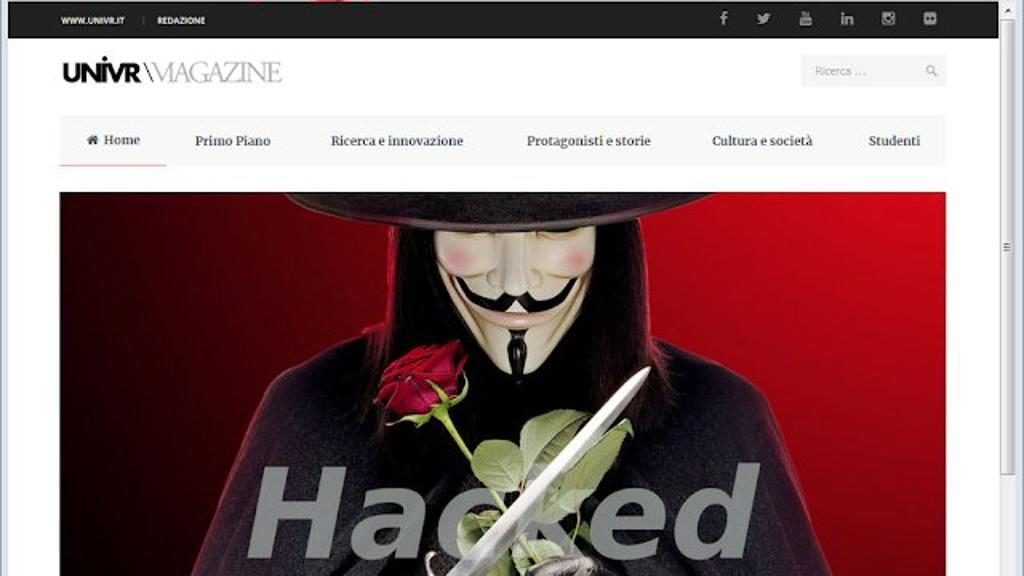 Sito dell'Università degli studi di Verona defacciato dagli hacker di Anonymous