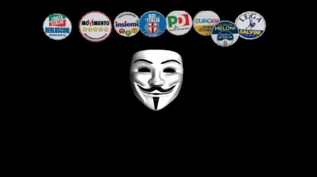 Screenshot dal video di Anonymous