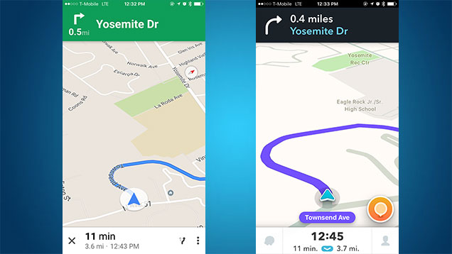 Google Maps e Waze a confronto. Credits: lifehacker.com.au