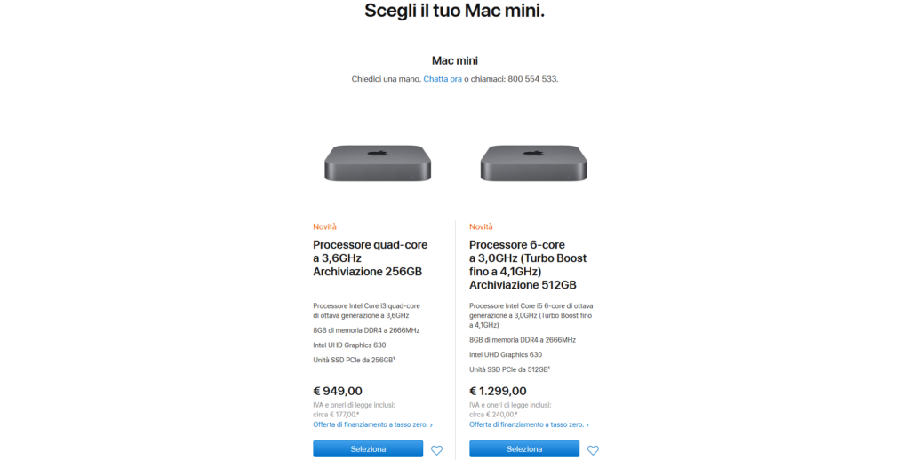 Le nuove opzioni di acquisto per Mac Mini con la capienza raddoppiata