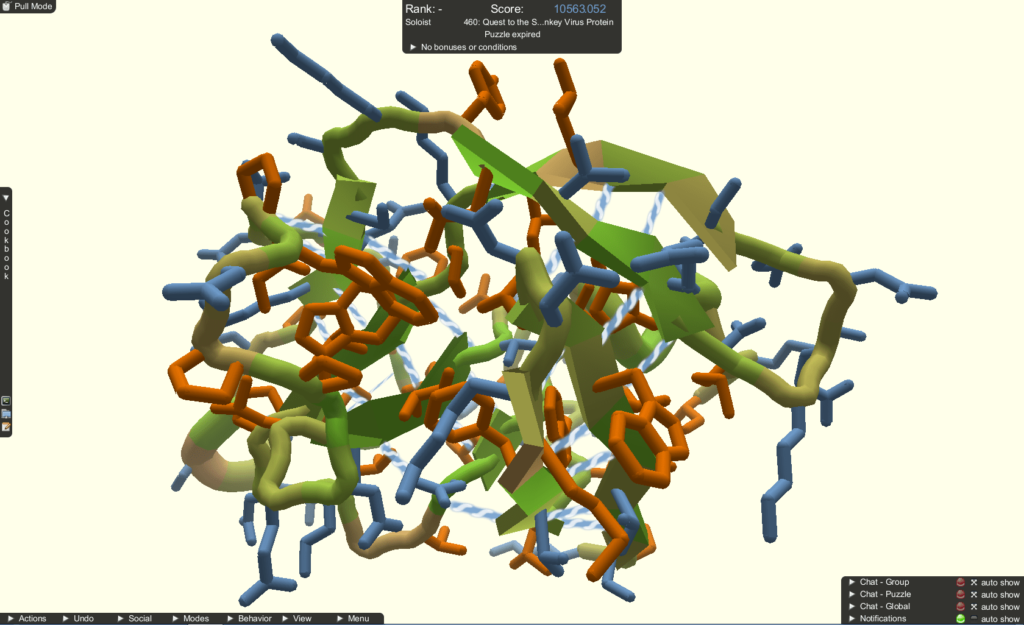 FoldIt, il videogioco scientifico che premia l'utente in base alla struttura della proteina.