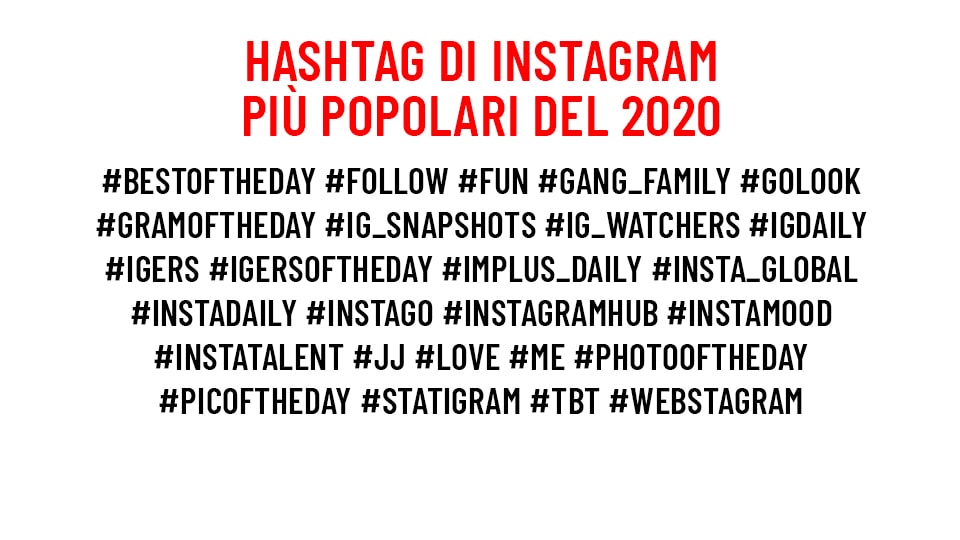 As hashtags mais usadas em 2020. Créditos: Fotografia Moderna