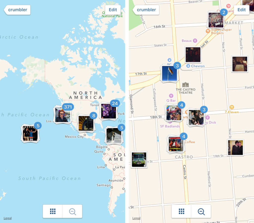 La mappa fotografica delle storie di Instagram. Credits: The Verge
