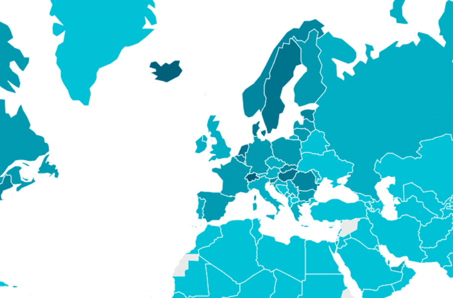 Mappa interattiva disponibile sul sito del Worldwide broadband speed league 2020