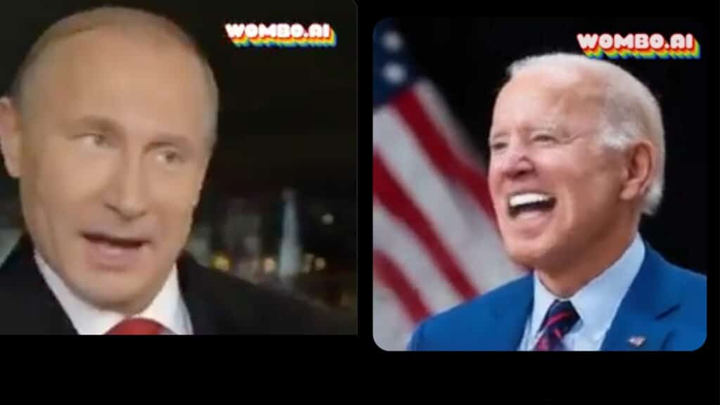 Anche Putin e Biden sono stati colpiti dalla moda di Wombo AI. Fonte: Tom's Guide