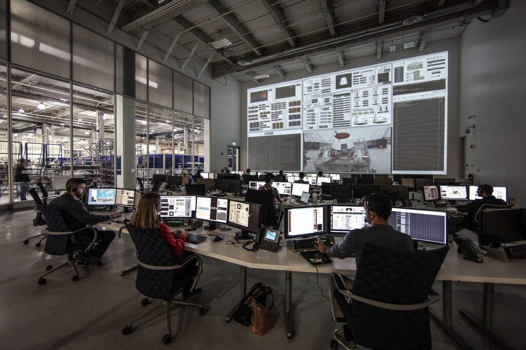 centro di controllo e software di test in SpaceX