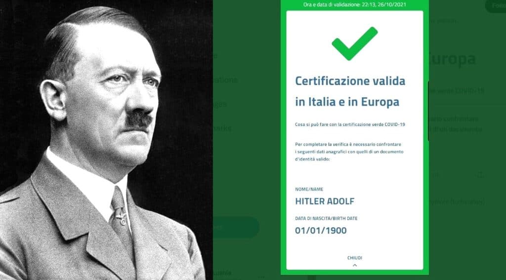 green pass hitler chiavi