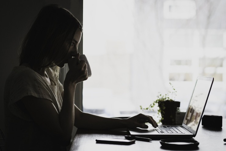 Una ragazza sta utilizzando il PC (Pixabay)