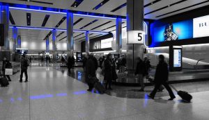 Aera bagagli in arrivo di un aeroporto