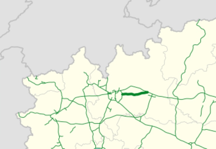 Illustrazione della A35 sulla mappa, la porzione più scura (Wikipedia) (1)